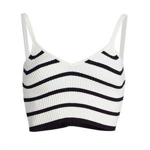Frame Striped Knot Crop Top - Small